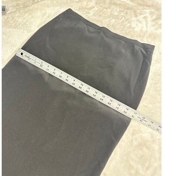 Jean Paul Gaultier Femme Pencil Skirt Women's 6 Black Wool Silk Knee Length Slit - Picture 8 of 9